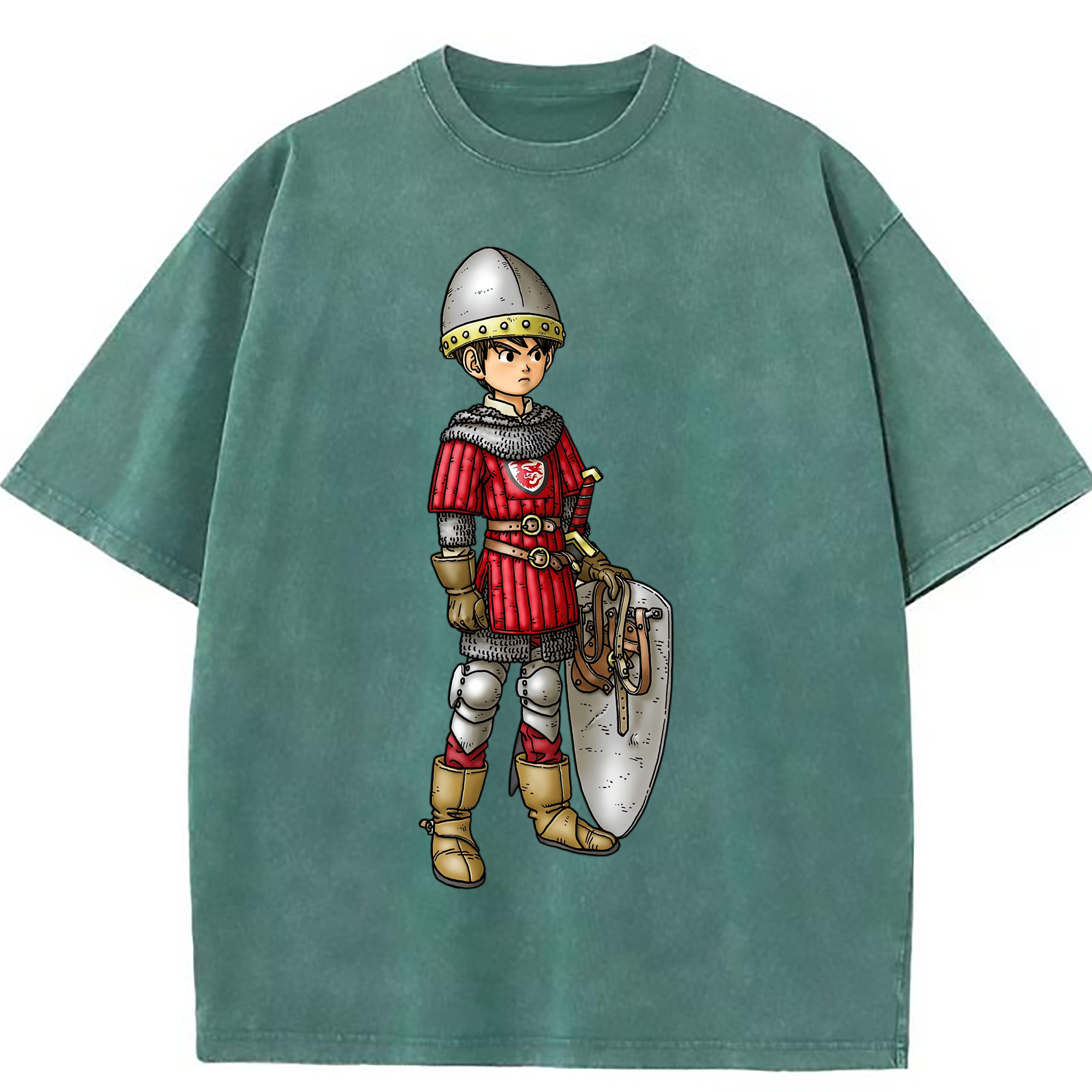 （画像用） ドラゴンクエスト Doragon Kuesuto Dragon Quest 綿100% ヴィンテージ風 半袖Tシャツ（フロントプリント）